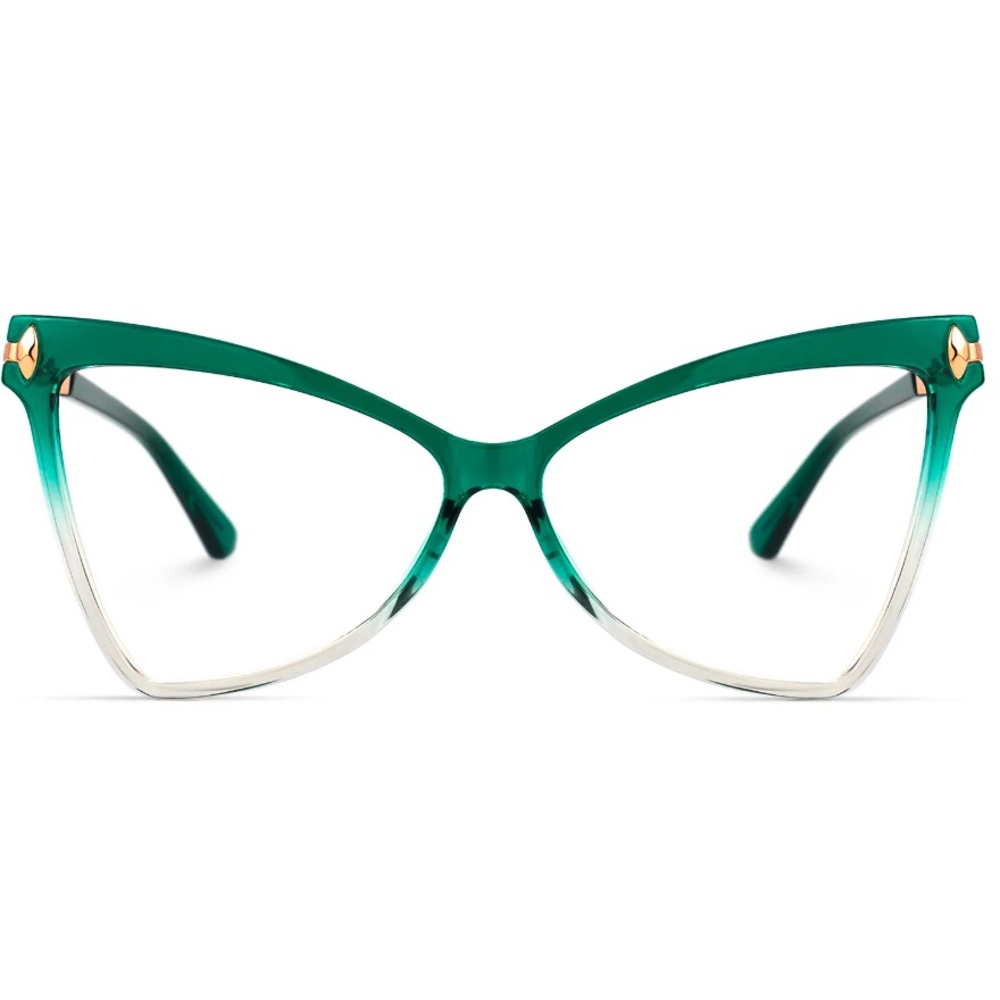 ZEELOOL-5.00 Prescription Kelly Green Ombré Large Frame Fashion Glasses